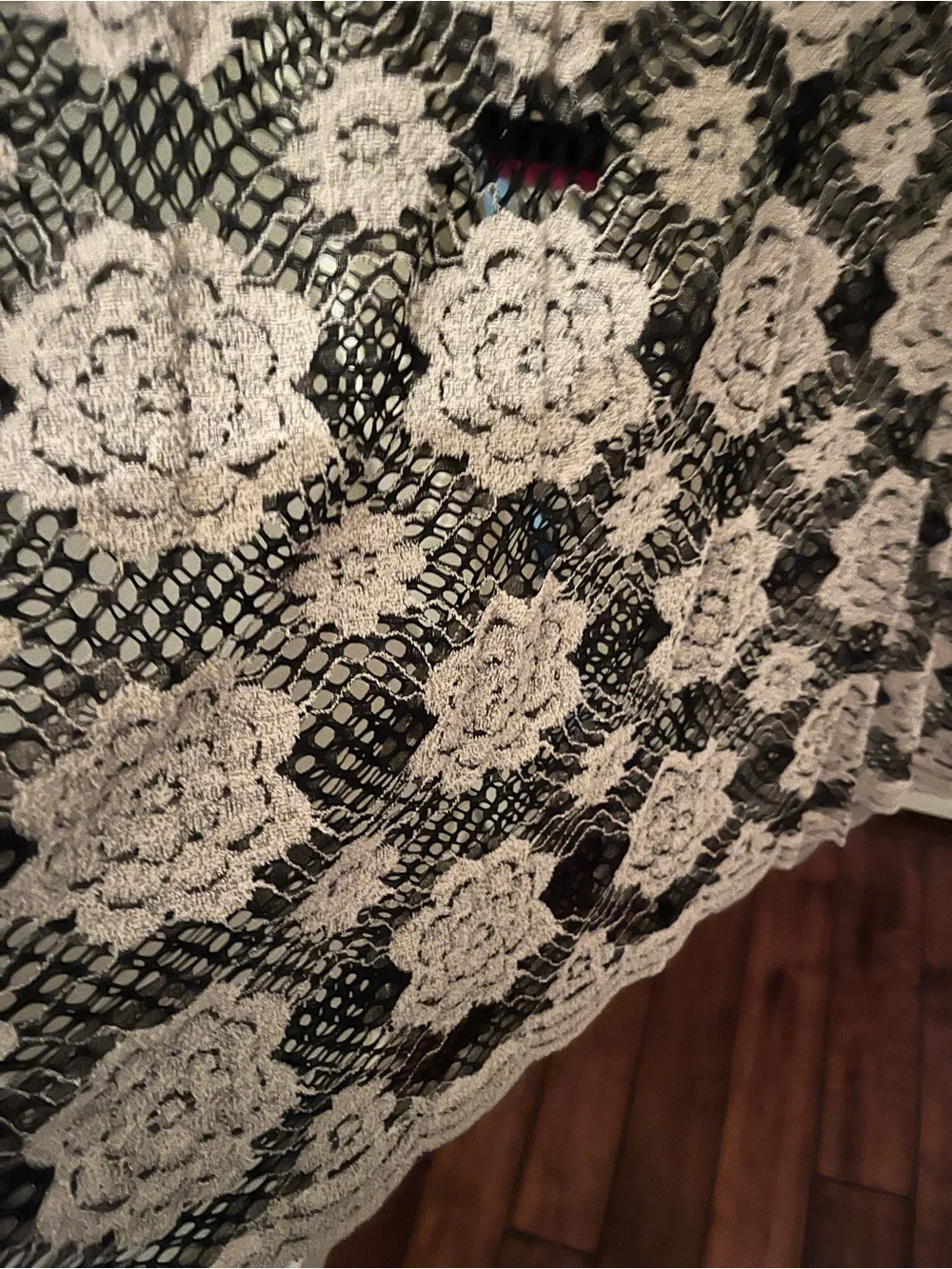 Nikki Crochet Floral Maxi Dress in Beige and Black, 2x
